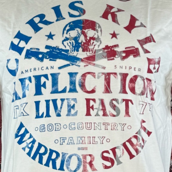 Affliction Men's Short Sleeve Graphic T-shirt - White / Red -Size: M / L - NWT - Picture 4 of 10